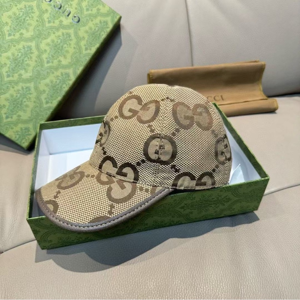 Gucci Beige Monogram Baseball Cap
